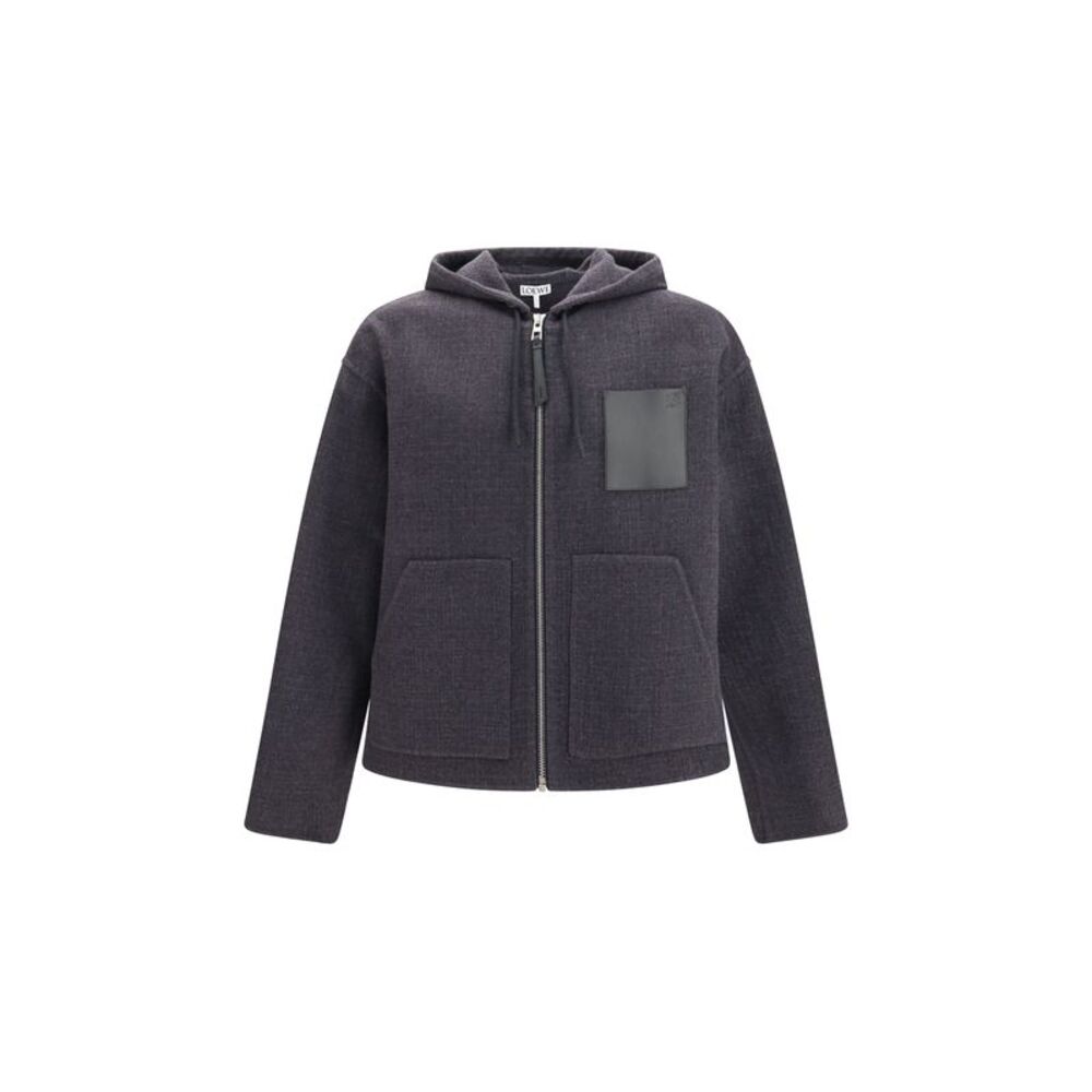 Loewe Men Wool Blend Hooded Jacket